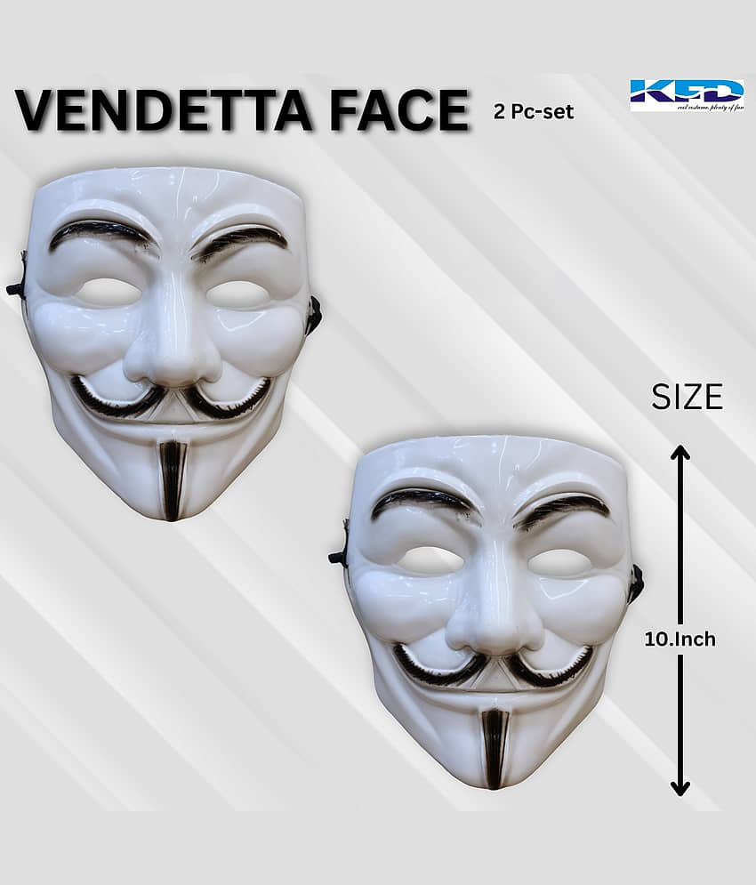 Kaku Fancy Dresses Vendetta Face for Kids Halloween Party/ Vendetta Face for Plays, Stage Shows - Pack of 10 view 2