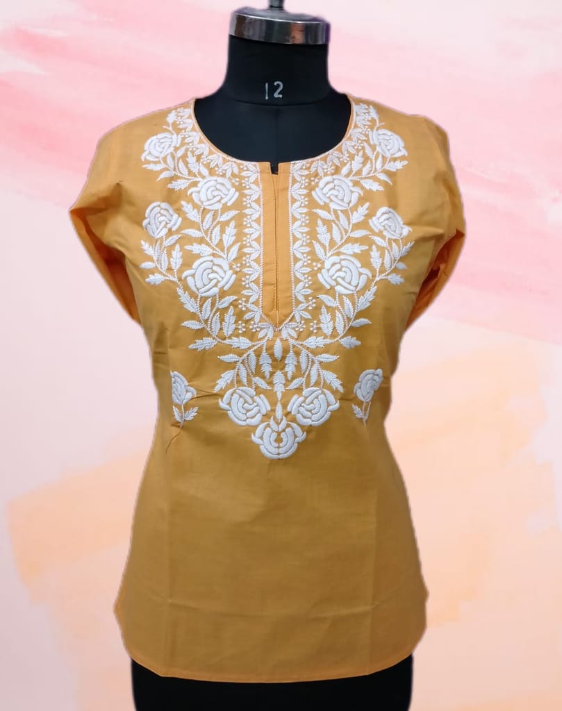 P.C SHORT COTTON YELLOW KURTI view 2