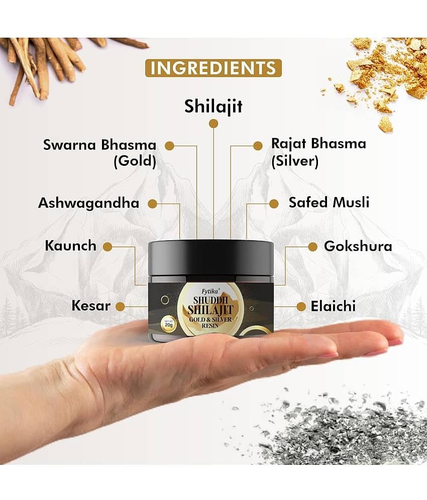 Fytika Shuddh Shilajit Gold and Silver Resin -100% Ayurvedic Himalayan Shilajit 20 g view 2