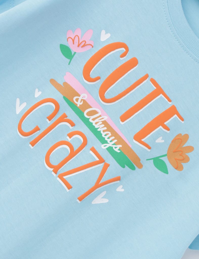 Girls T shirt Cotton Atomizer Blue Cute Crazy view 2