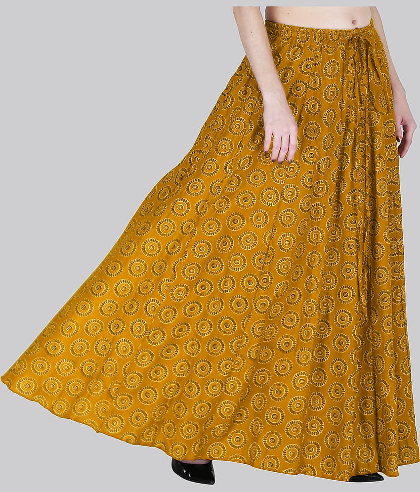 Sttoffa Yellow Cotton Women's Flared Skirt ( Pack of 1 ) view 2