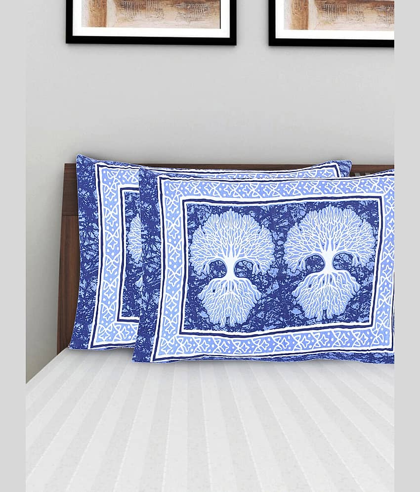 AJ Home - Pack of 2 Cotton Ethnic Regular Pillow Cover ( 68.58 cm(27) x 43.18 cm(17) ) - Blue view 2