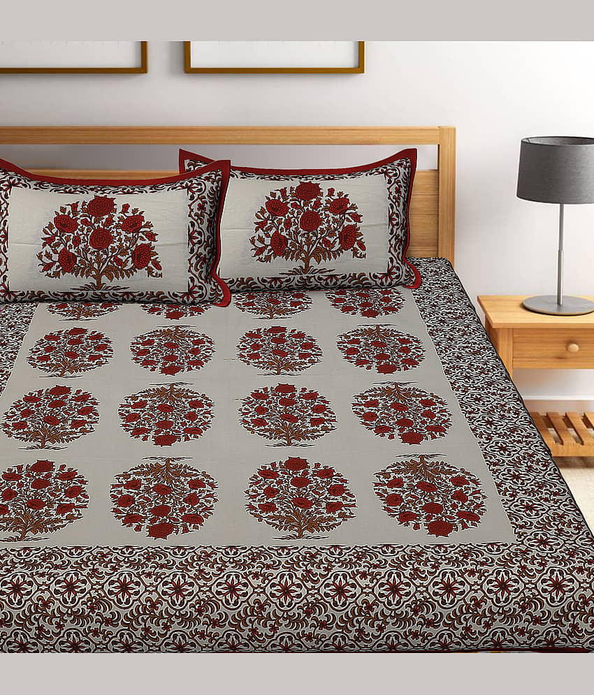 Cosito Cotton 1 Double Bedsheet with 2 Pillow Covers ( Multicolor ) view 2