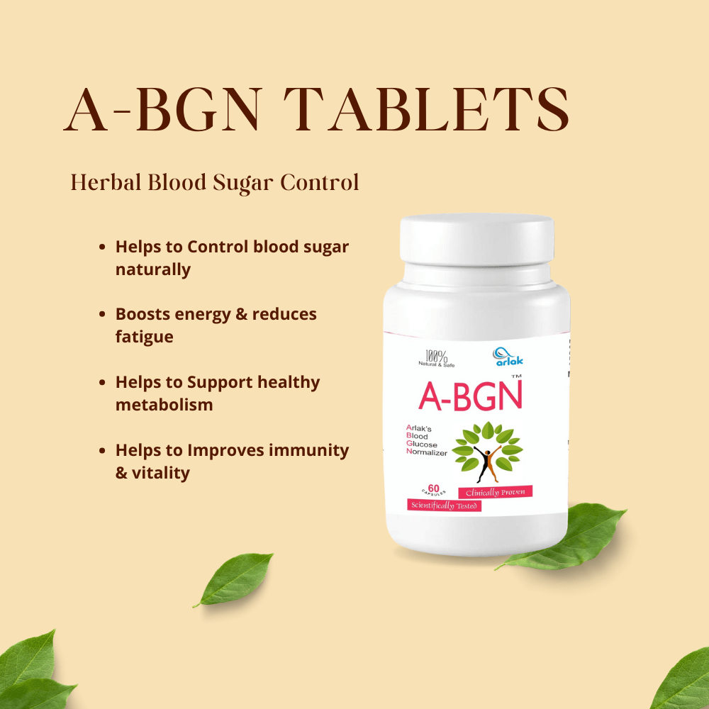 Arlak A-BGN Tablets for Blood Glucose Normalization - 60 Count Natural & Safe view 2