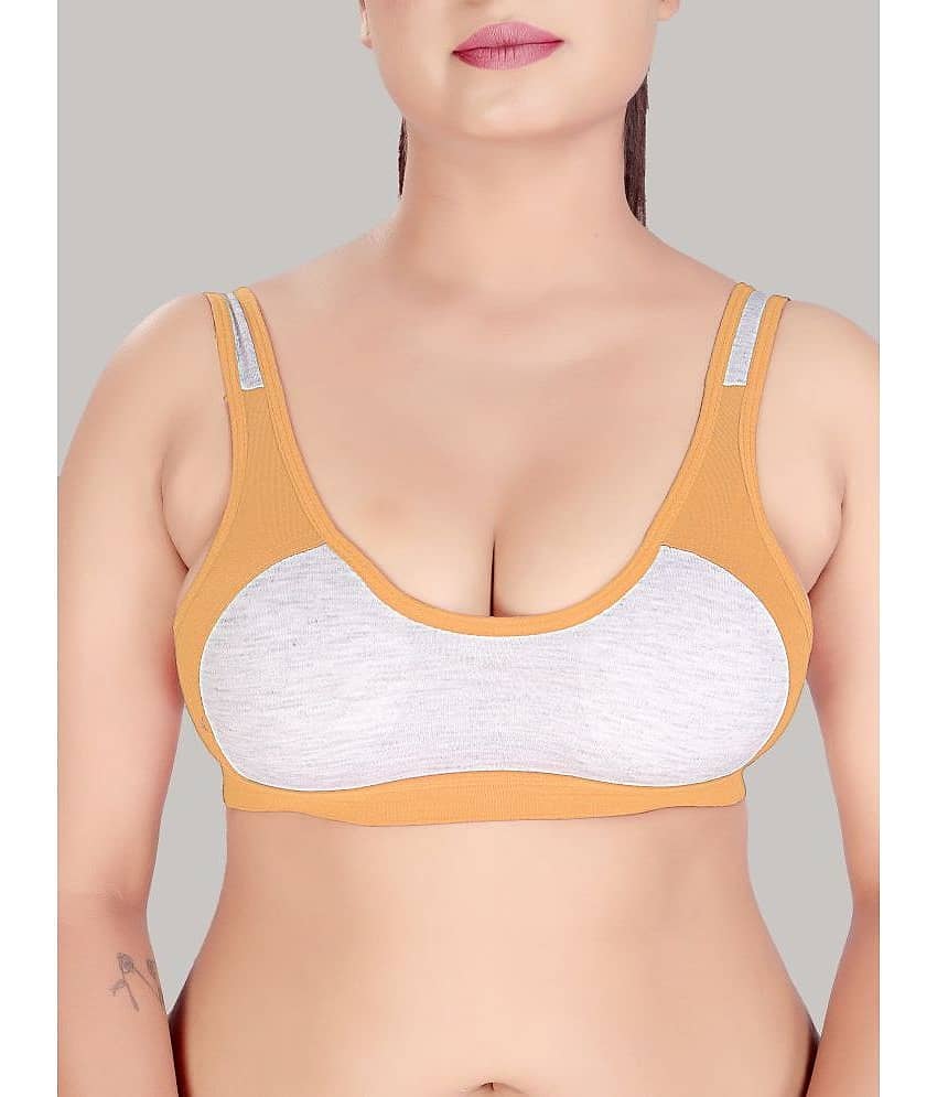 HAYA Cotton Non Padded Women's Everyday Bra ( Beige ) Sports Cotton Non Padded Women's Everyday Bra view 2