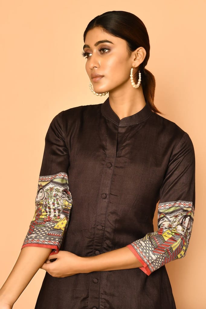 Siya Handloom madhubani cotton silk kurta set view 2