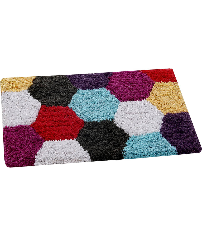 Aazeem Antiskid Cotton Door Mat ( 60 X 40 cm ) Set of 2 Aqua view 2
