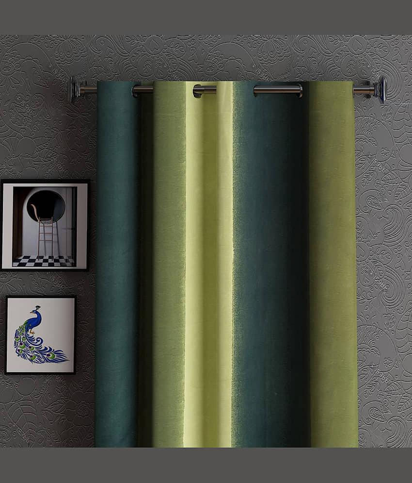N2C Home - Brown Polyester Colorblock Window Curtain ( Pack of 2 ) view 2