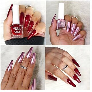 Nail Polish 12-Free Formula Quick Dry Long-Lasting Chip Resistant High Glossy Shine Vegan Made in India Nail Paint For Women 5ml (Cherry Blossom Pack of 2) view 2