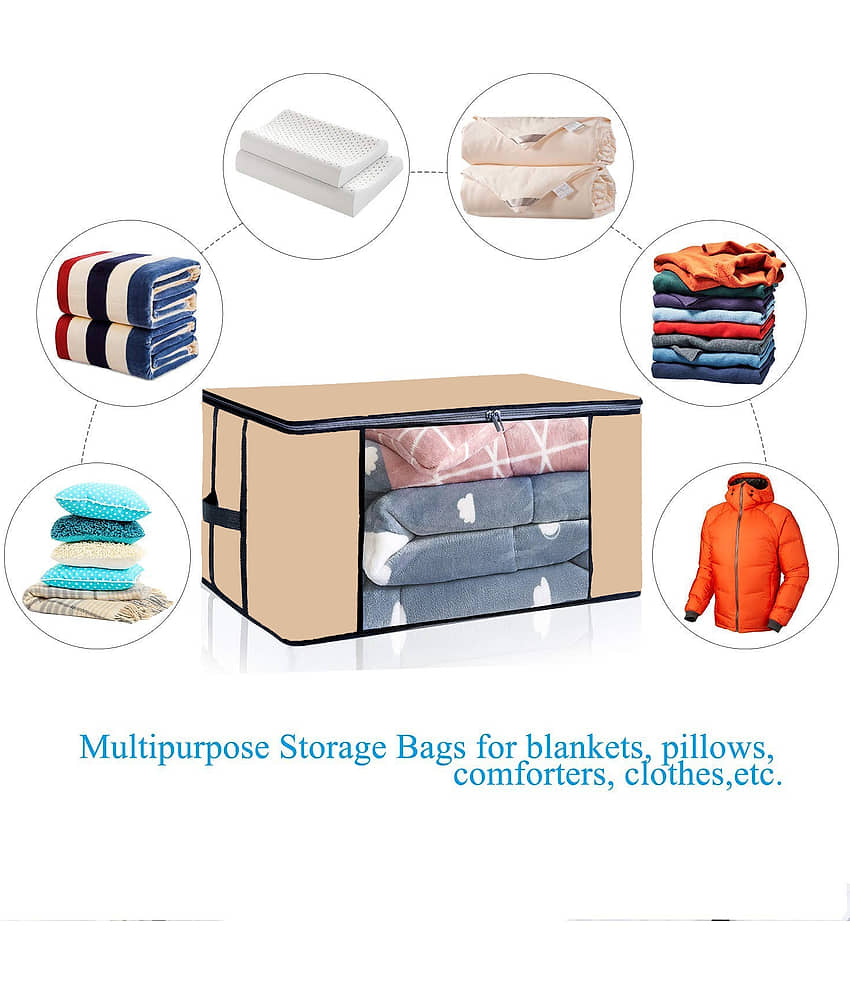 SH. NASIMA Set of 08 Underbed Storage Bag, Storage Organizer, Blanket Cover with Front Handle view 2