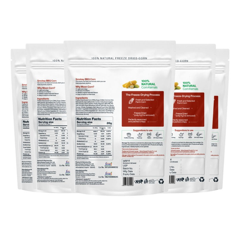 Moon Smokey BBQ Crispy Corn, 20 gm - Pack of 5 view 2