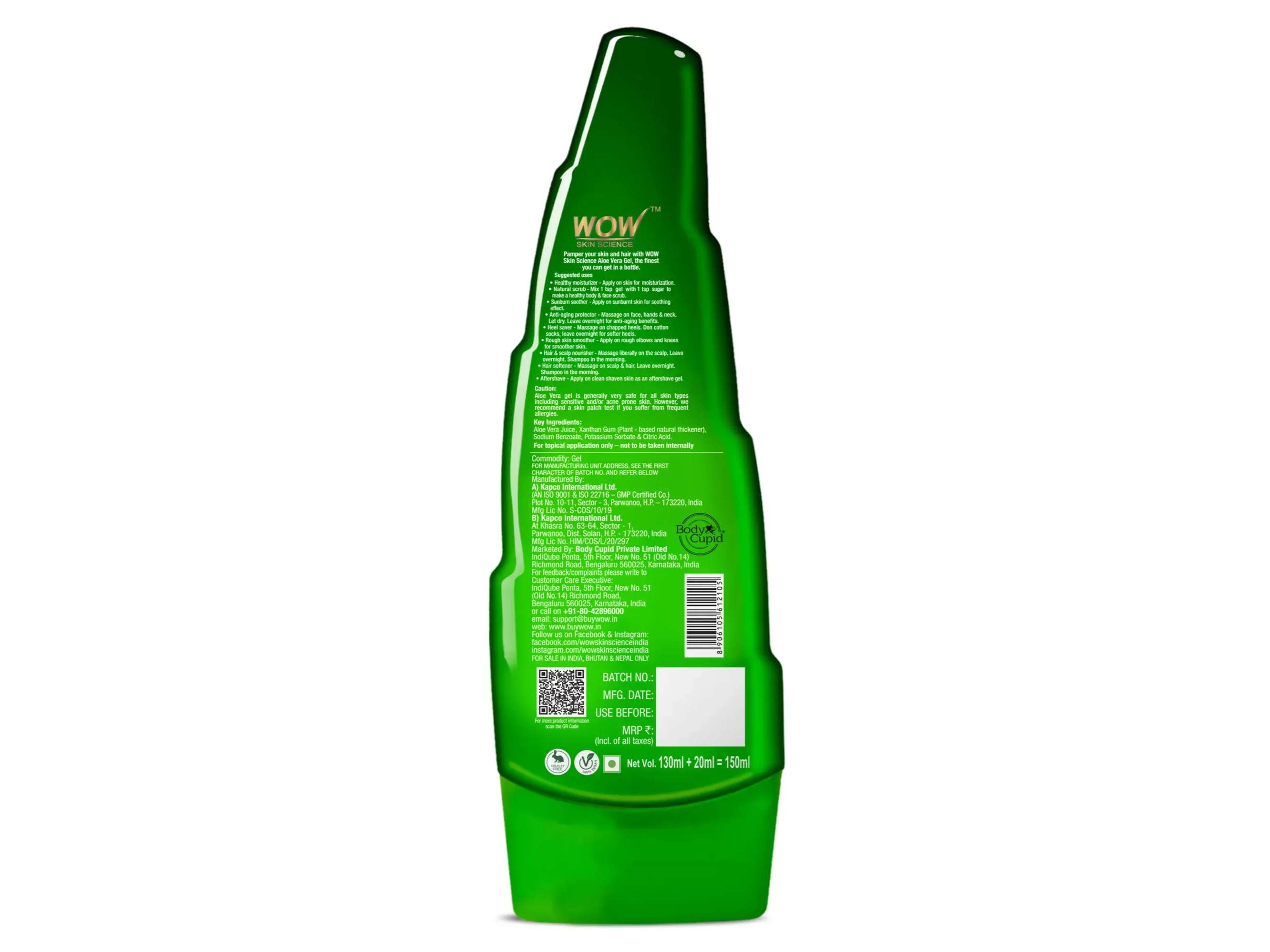 WOW Aloe Vera Gel - 150ml (Pack of 2) view 2