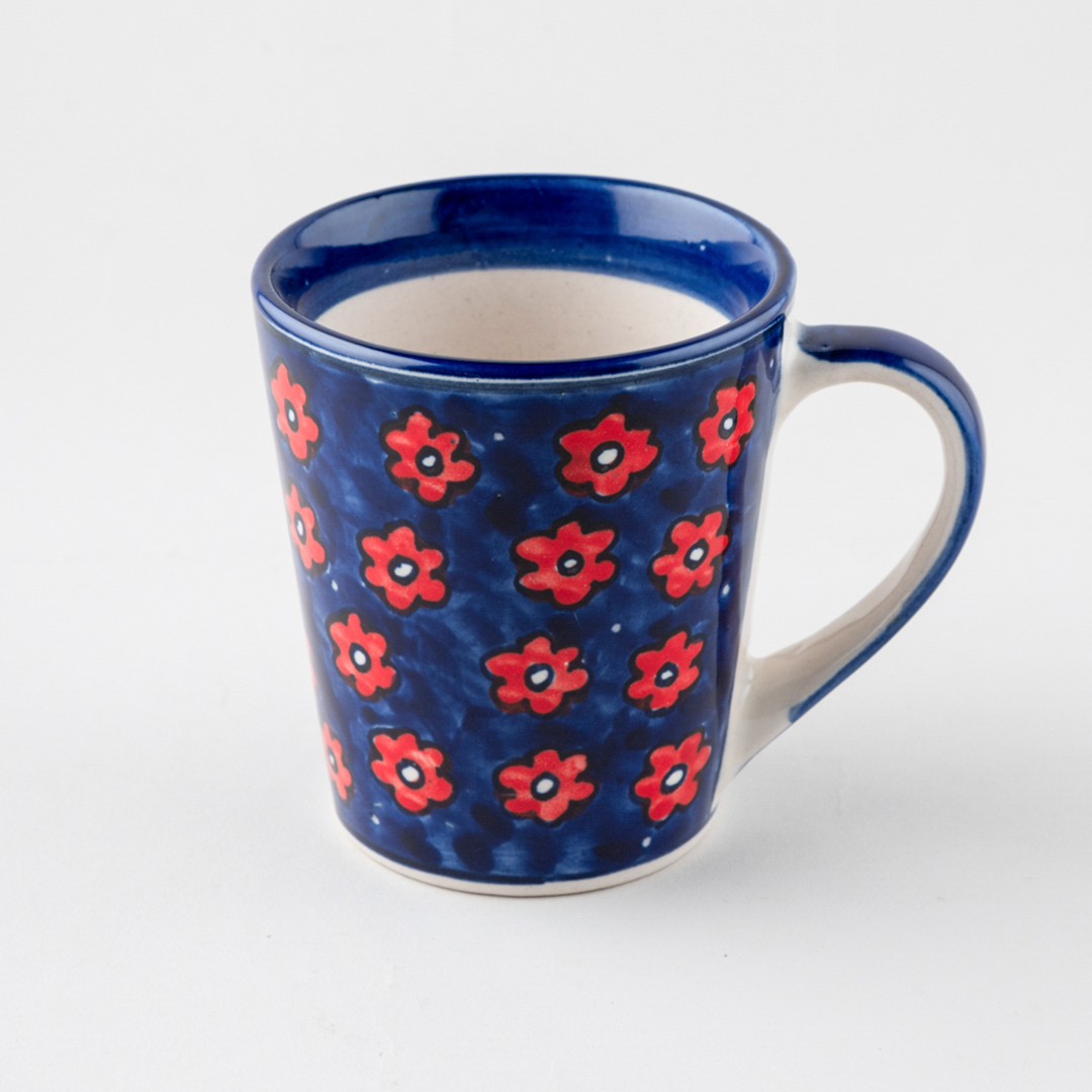 Blue Floral Ceramic Coffee Mug (Large) view 2