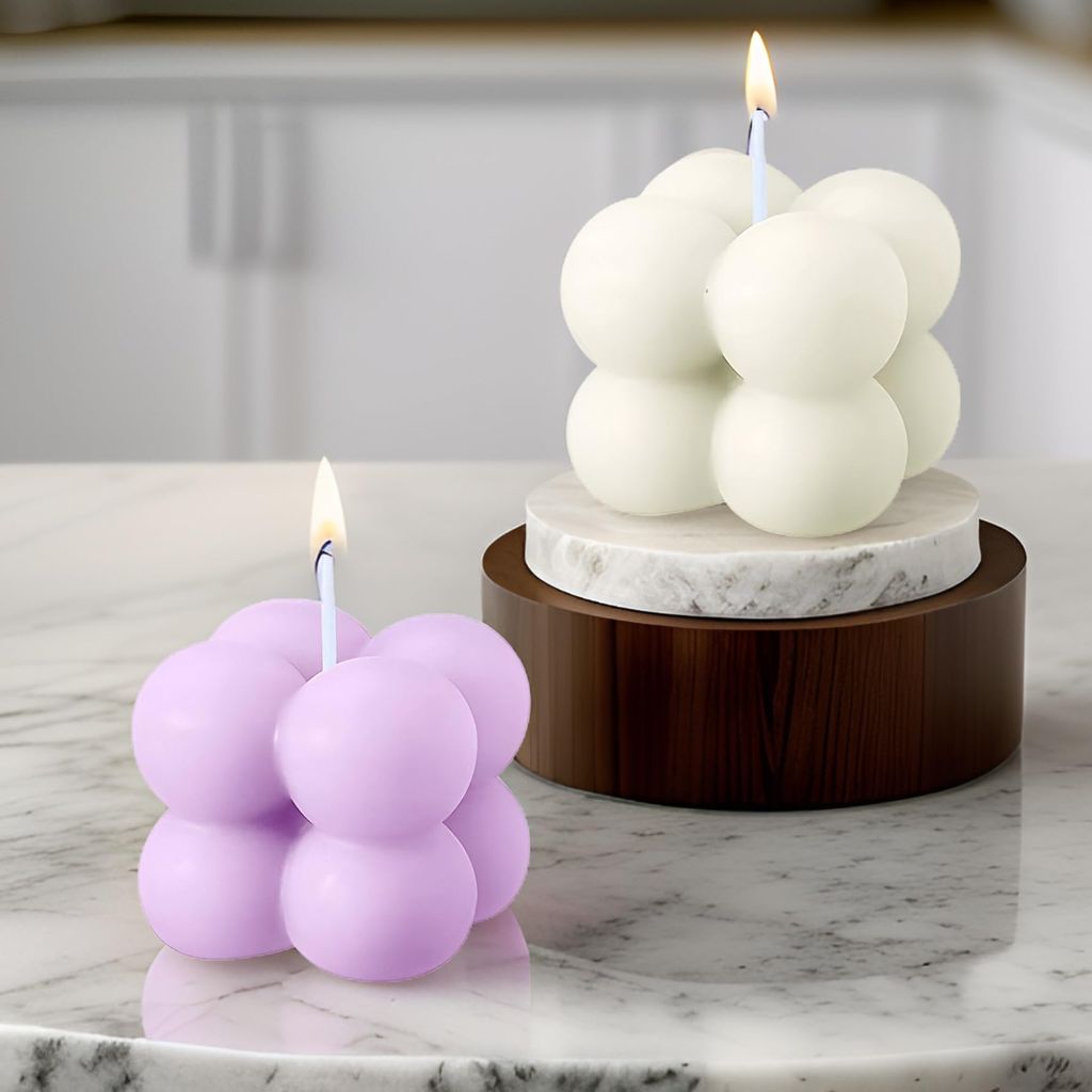 SS Enterprise Organic Soy Wax Bubble Candle for Home Decor | Scented Aromatic Fragrance Candles | Smoke-Free Pillar Candle view 2
