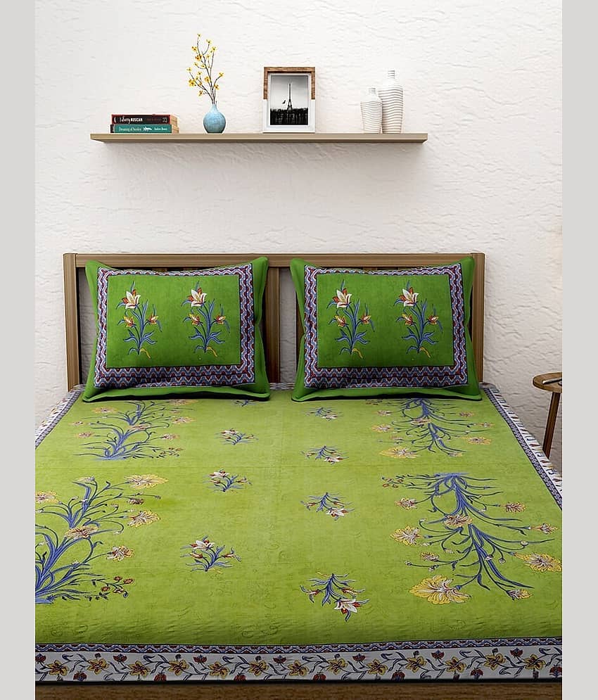 ABHACLOTHO Cotton 1 Double Bedsheet with 2 Pillow Covers ( Multicolor ) view 2