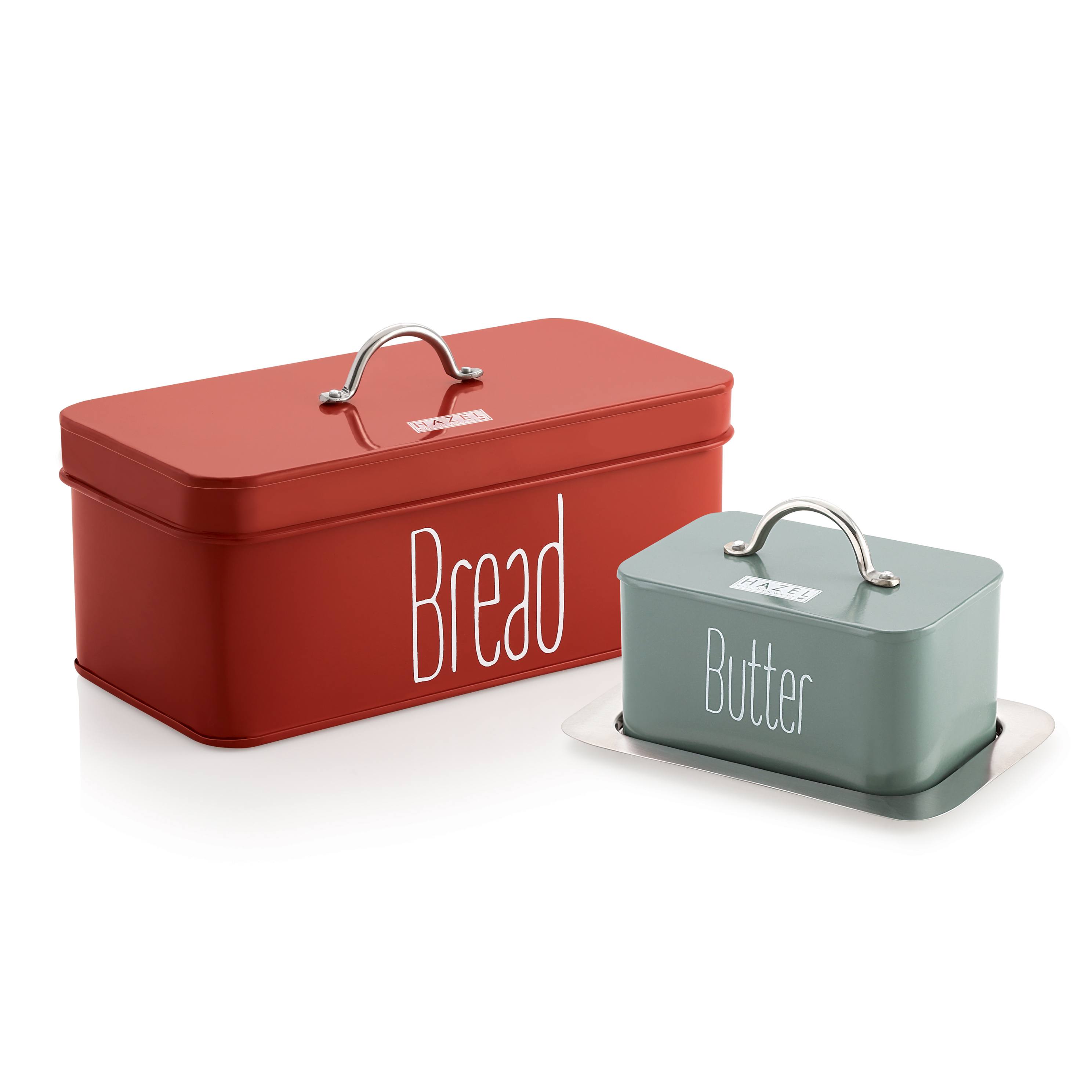 HAZEL Bread Butter Box Set , Bread Box and Butter Dish Combo , Food Grade Storage for Kitchen , Perfect Diwali Gifts for Keeping Your Bread and Butter Fresh During Festive Celebrations view 2