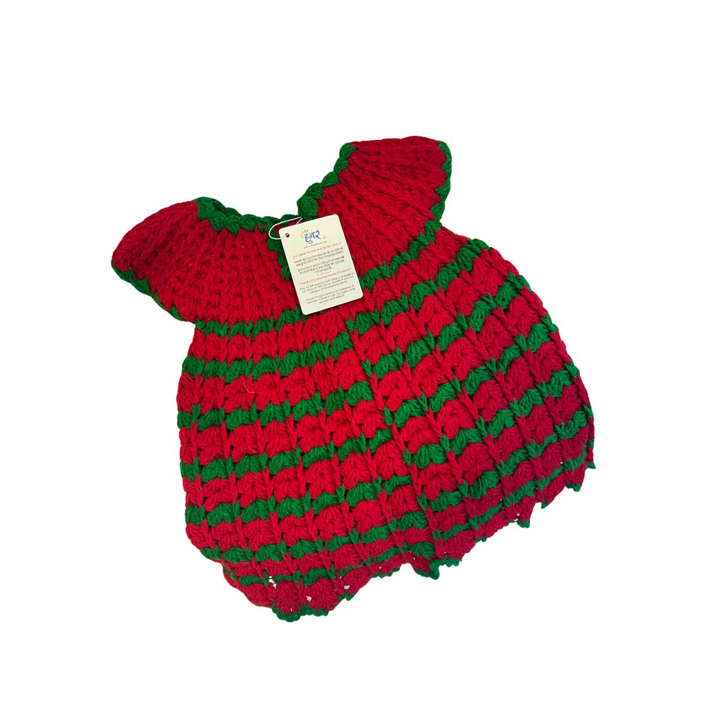 Handmade Croatia Woolen Frock + Cap Set – Stylish Winter Comfort for Girls view 2