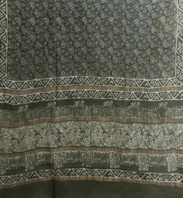 Handcrafted Batik Silk Cotton Saree view 2