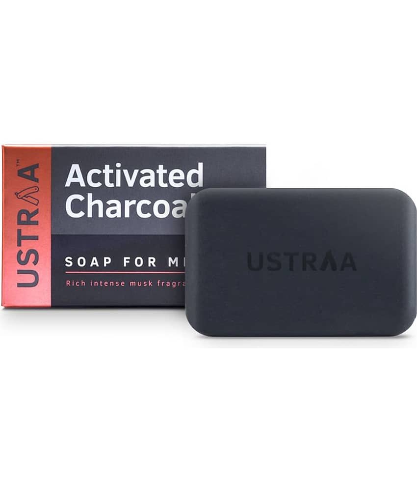 Ustraa Deo Soap with Activated Charcoal For Men- 100 g (Pack of 8) - Activated Charcoal Soap with Deo Fragrance - Cleans toxins and bacteria - No Sulphate view 2