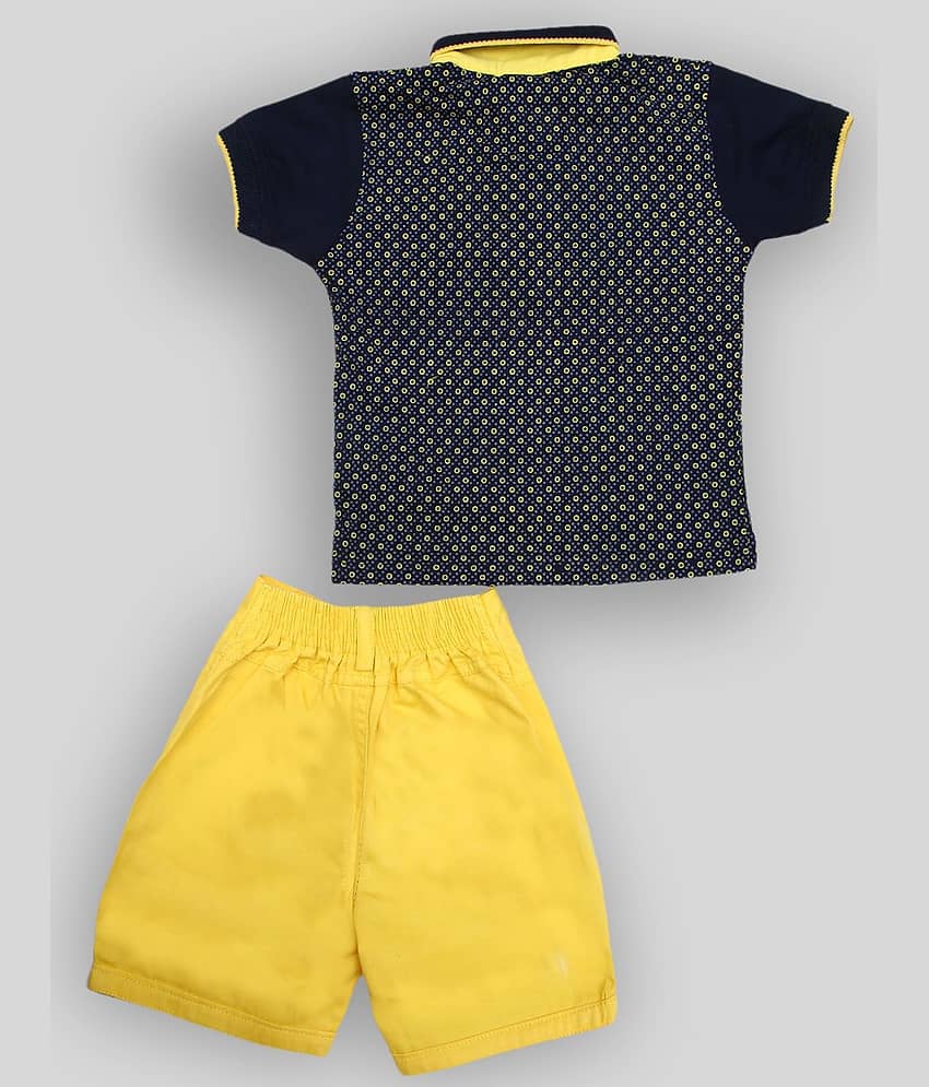 Zadmus Pack of 1 Boys Cotton T-Shirt & Shorts Set ( Yellow ) view 2