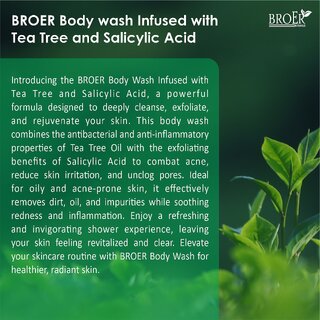 Broer Tea Tree Body Wash with Salicylic Acid - Antibacterial Oil Control Shower Gel (400 ml) view 2