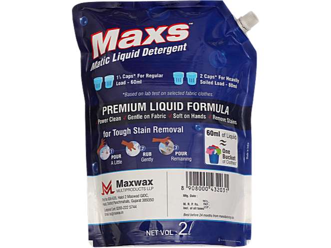 Maxs Matic Liqud Detergent 2 Litre Pouch Top loading - Pack of 6 view 2