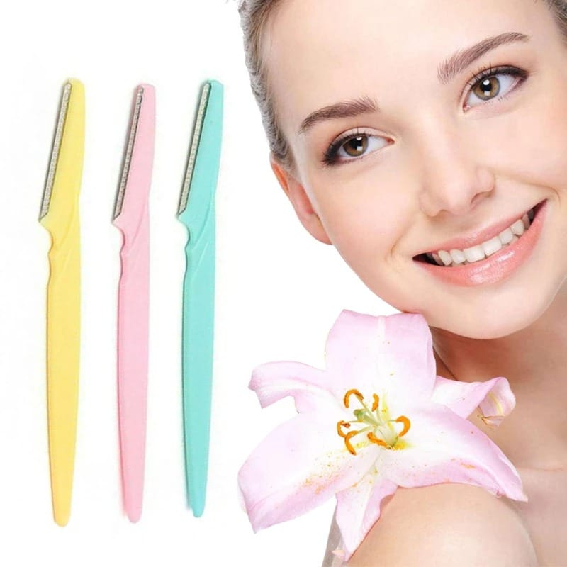 Trendzie Skin Care Facial Hair/Eyebrow Hair Razor Epilation Tool for Women Pack of 3 (Multicolors)