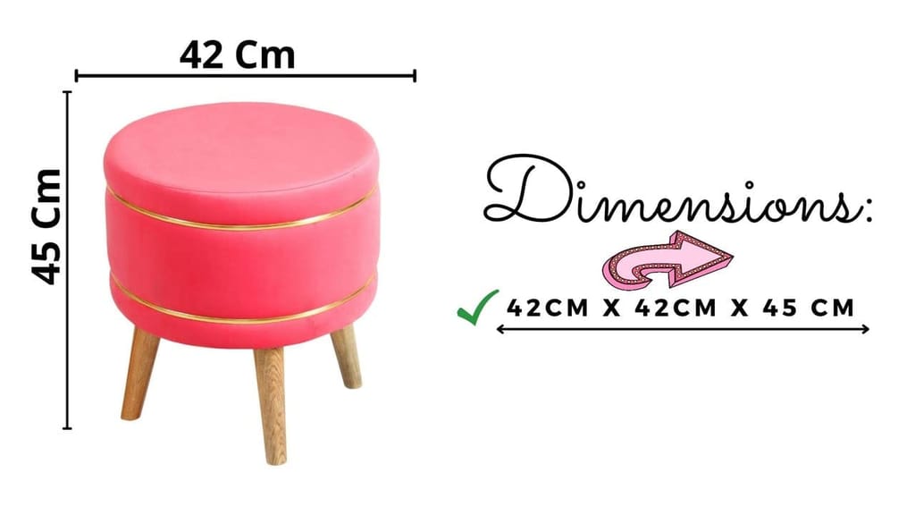 ShadowKart Pouffes Sitting Stool for Living Room, Mudda Puffy Wooden Ottoman Stools, Pouffe Footstool, Pouf for Office Home Decoration & Dressing Table, 16x16x18 Inch view 2