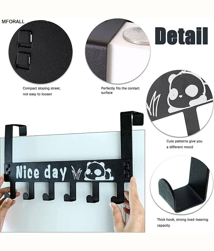 6 Hook Cloth Hanger for Door Hangers for Clothes Hanger for Door Hanger Without Drill Shirt Hangers for Wall Hangers for Wall Hanger Door Hangers for Clothes Hooks for Door Bathroom Hangers Pack 1 view 2