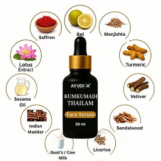 Ayudiva Herbals Kumkumadi Thailam Face Serum (30 ml) view 2