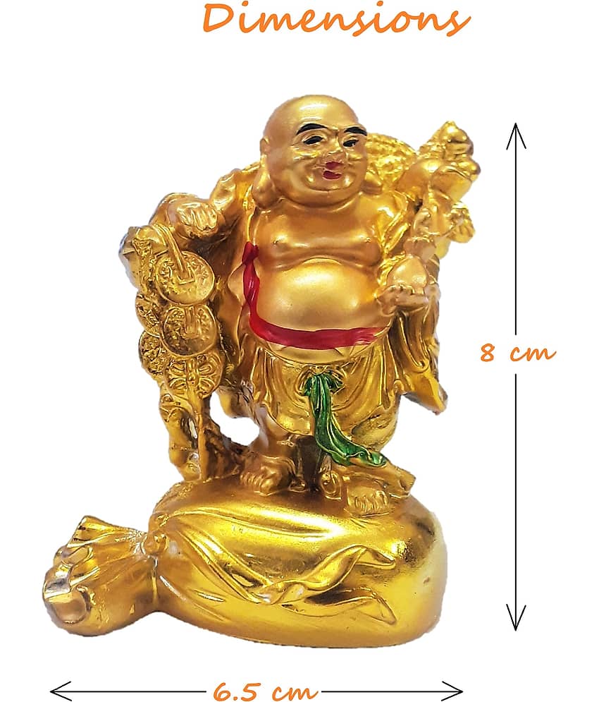 AFTERSTITCH laughing buddha for money and wealth in Vastu & Fengshui Showpiece 10 cm (Pack of 1) view 2