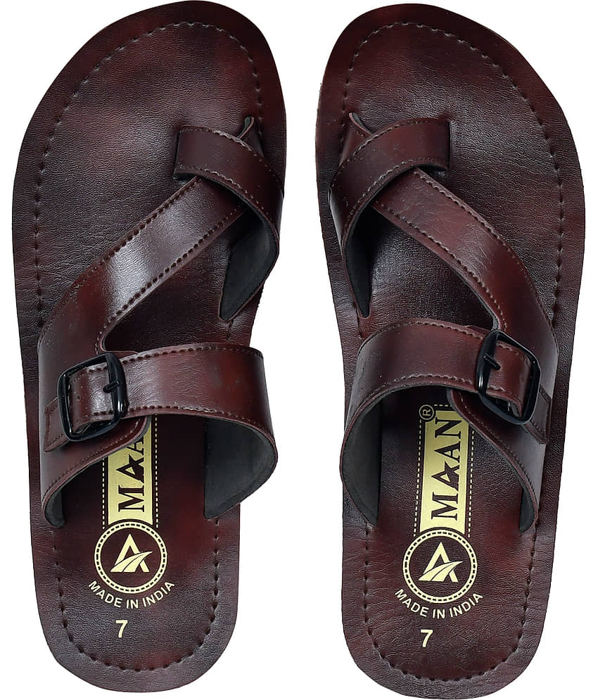 MAAN Brown Men's Thong Flip Flop view 2