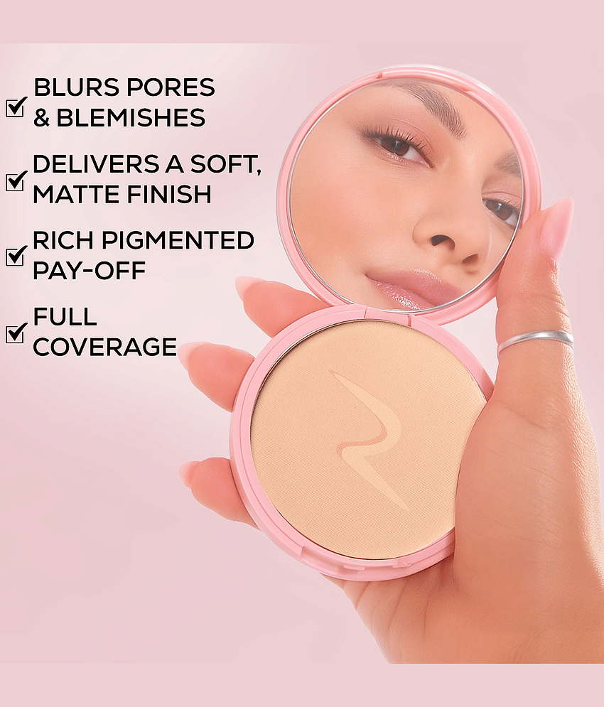 RENEE Bollywood Filter Blurring Compact, Matte Finish, Full Coverage, Blurs Pores & Blemishes, 9 g Fudge Fuzz view 2