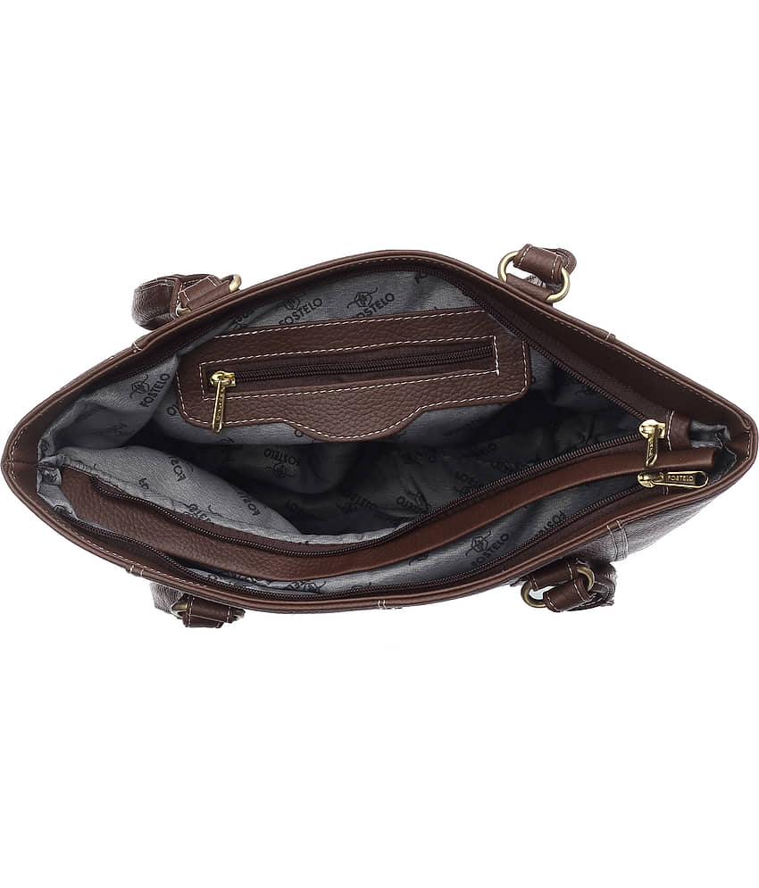 Fostelo Brown Faux Leather Shoulder Bag view 2