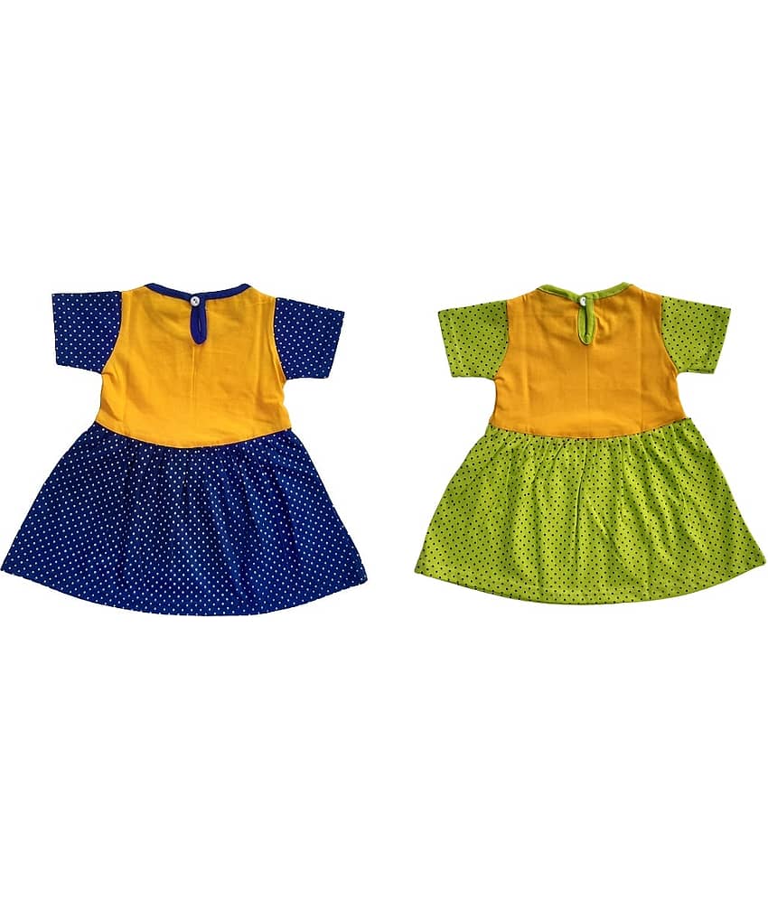 TRITI Baby Girls Cotton Blend Frocks ( Red & Green ) view 2