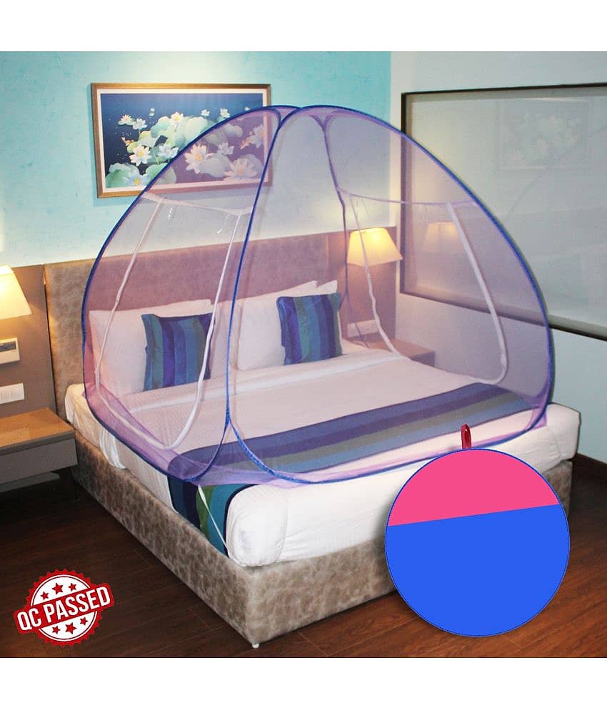 Silver Shine - Pink Polycotton Foldable Mosquito Net, Machardani ( Pack of 1 ) view 2