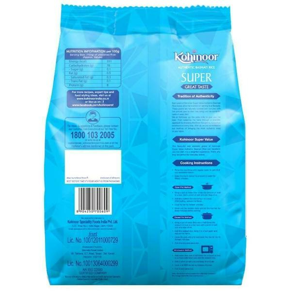 Kohinoor Authentic Super Value Basmati Rice 1 Kg view 2