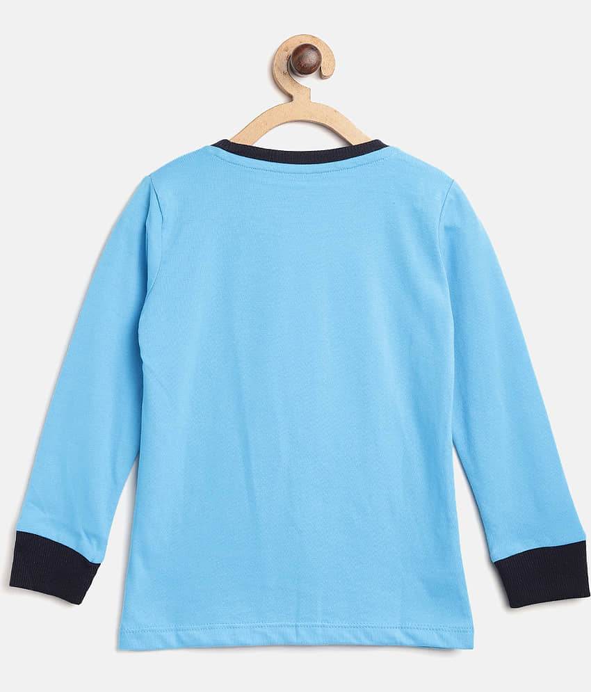 Lazy Shark Pack of 1 Boys Cotton Blend Nightsuit Set ( Turquoise ) view 2