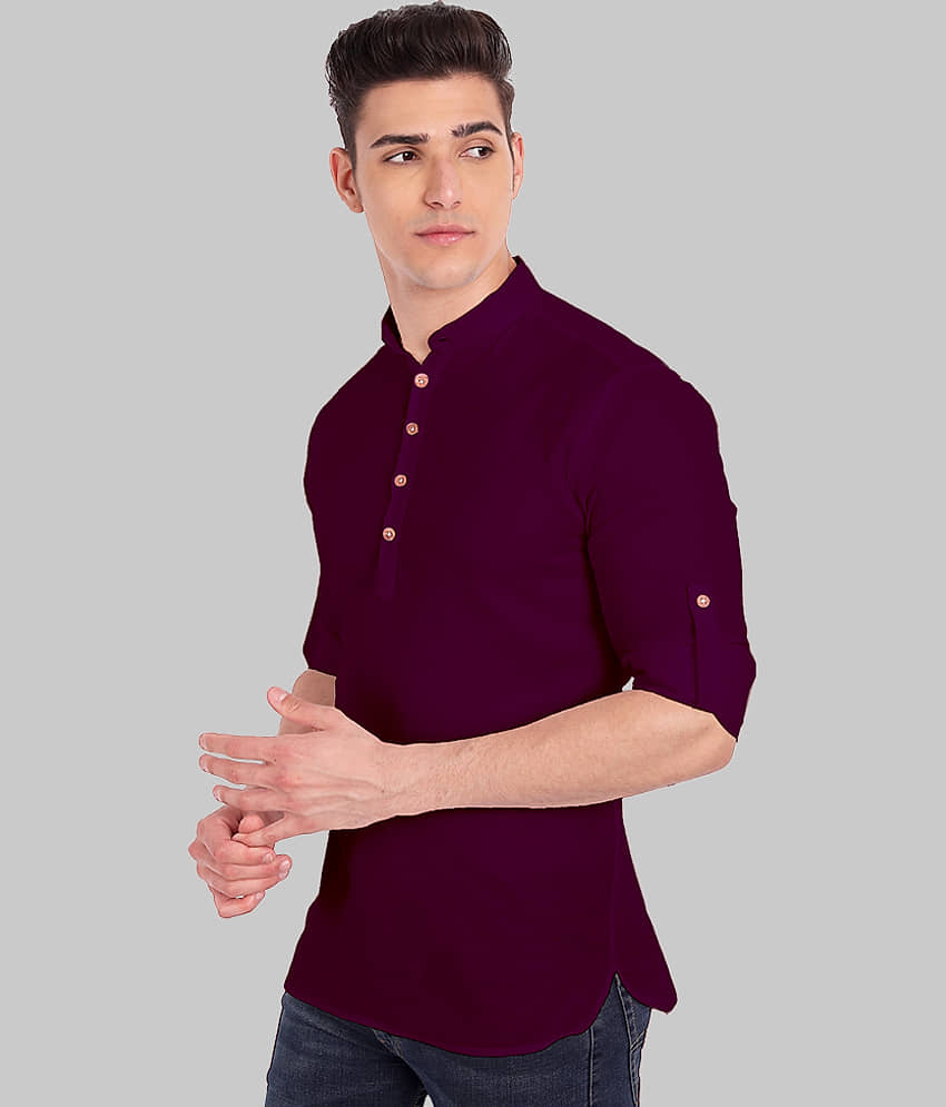Vida Loca - Black Cotton Men's Shirt Style Kurta ( Pack of 1 ) view 2