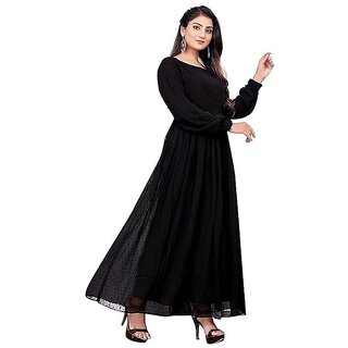 SARINKU Georgette Gown Dress for Women Stylish Western Gown Long One Piece for Girl and Women view 2