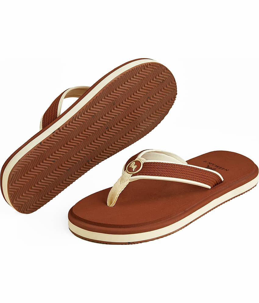 Neemans Eco Fluffy Flips Brown Men's Thong Flip Flop view 2