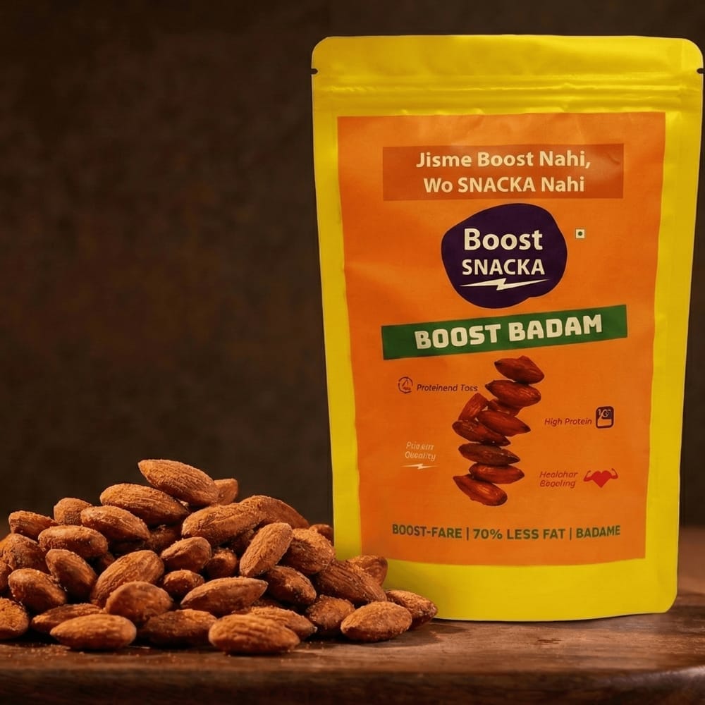 BOOST BADAM | Healthy Roasted Badam (Almonds) Snack – High Protein view 2