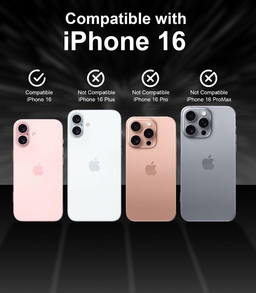 LIRAMARK PU Leather Flexible Back Cover Case Designed for iPhone 16 view 2
