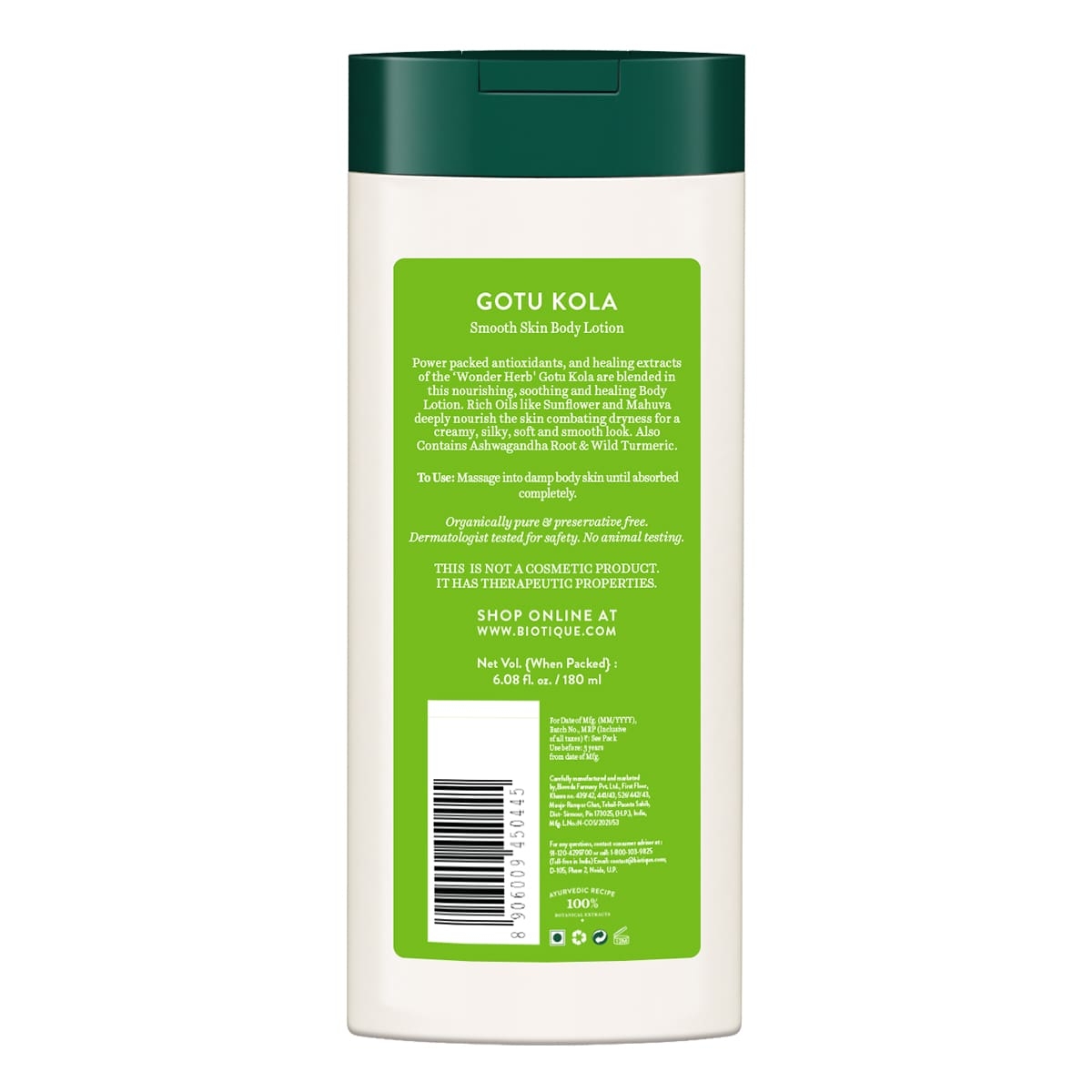 Biotique Gotu Kola Smooth Skin Body Lotion 180ml view 2