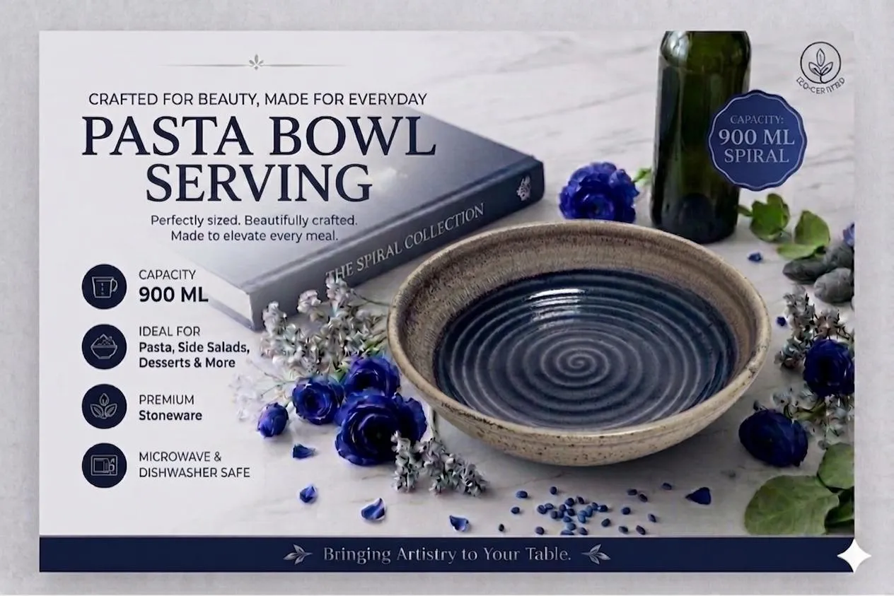CELESTIAL BLUE PASTA BOWL