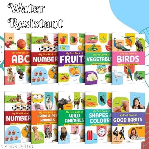 My First Book of ABC, Numbers, Fruit, Vegetables, Birds, Flowers, Farm & Pet Animals, Wild Animals, Shapes & Colours, Good Habits (Set of 10 Books) view 2