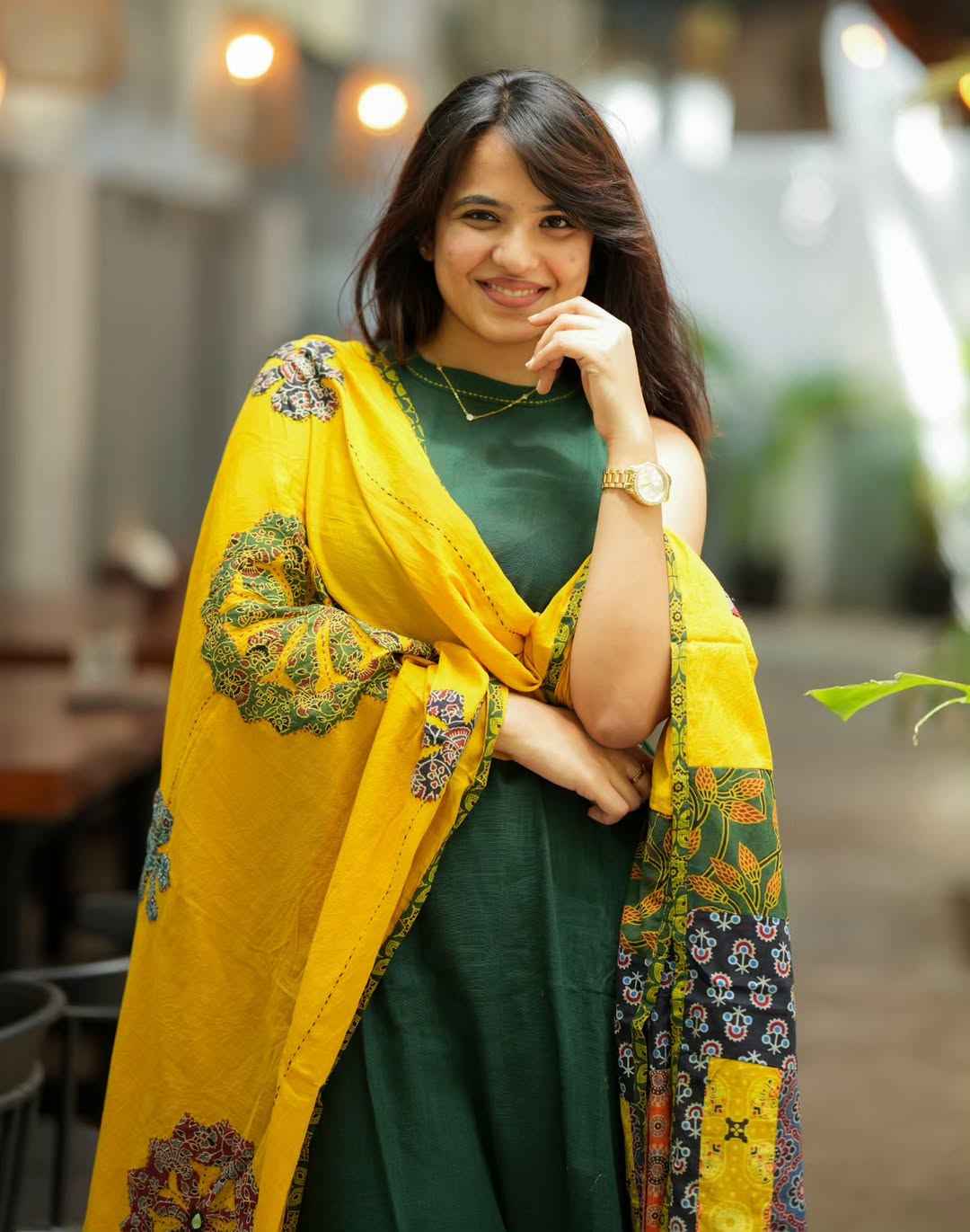 Handloom Cotton A Line Kurta Set view 2