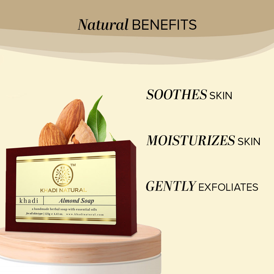 Khadi Natural Almond Soap Combo Pack Of 8 – 125gm Each view 2