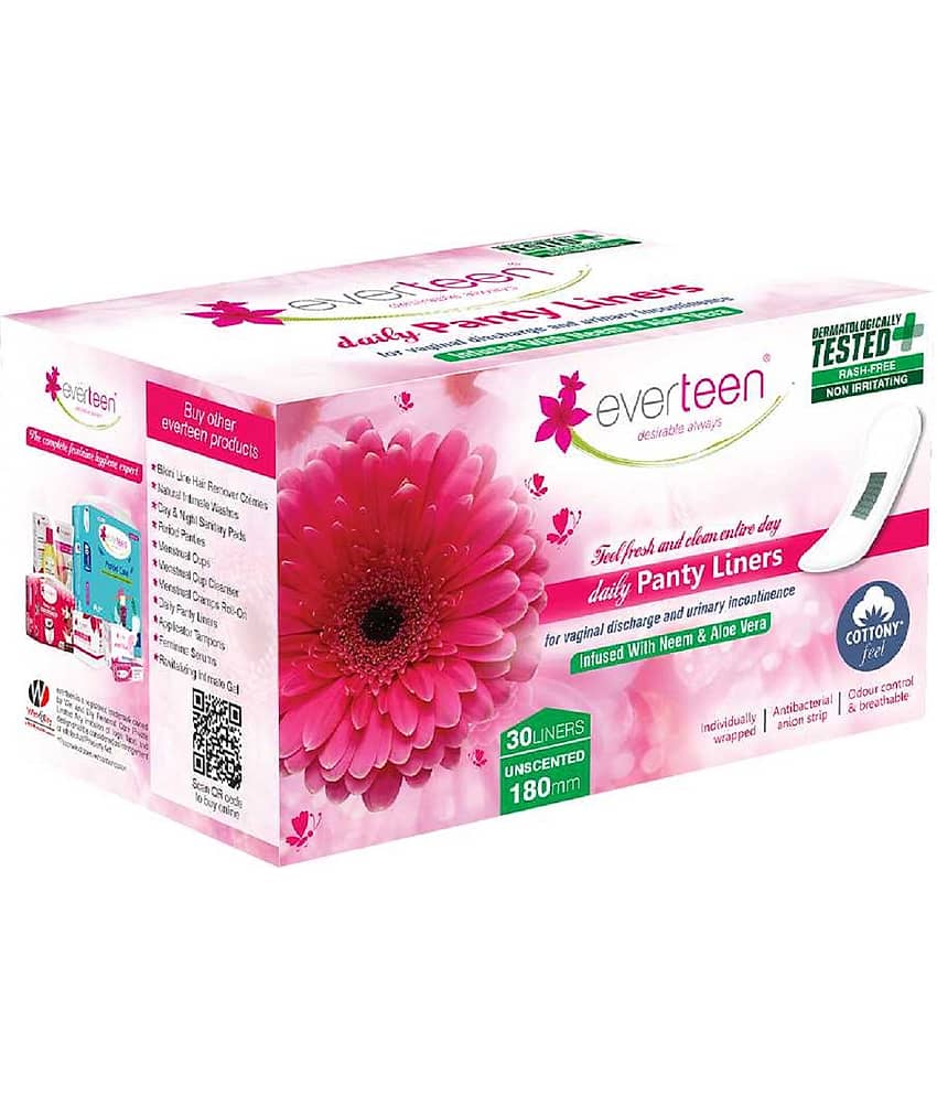 Everteen Daily Panty Liners with Antibacterial Strip for Women - 3 Packs (30pcs Each) 90 Panty Liners Pack of 3 view 2