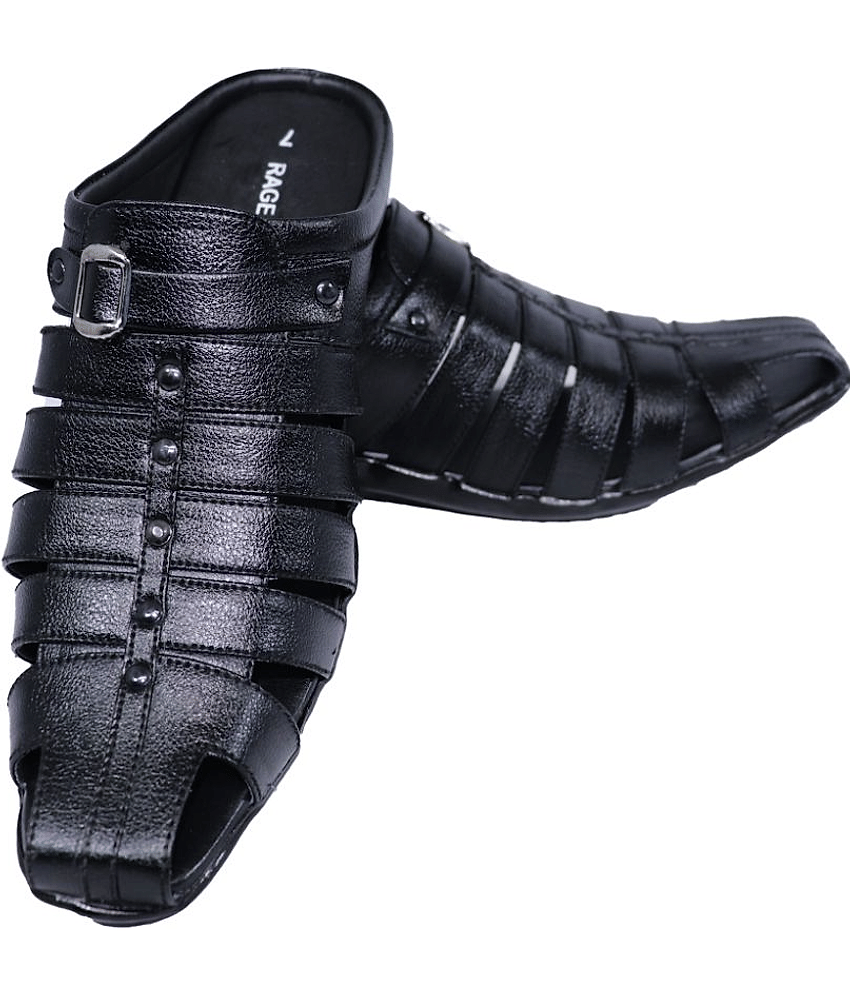 RAGE GAZE - Black Men's Sandals view 2